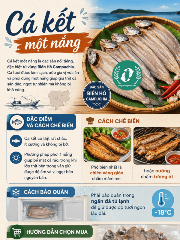 Cá Kết Một Nắng Biển Hồ – Thịt Săn Dẻo, Ngọt Tự Nhiên, Ít Xương
