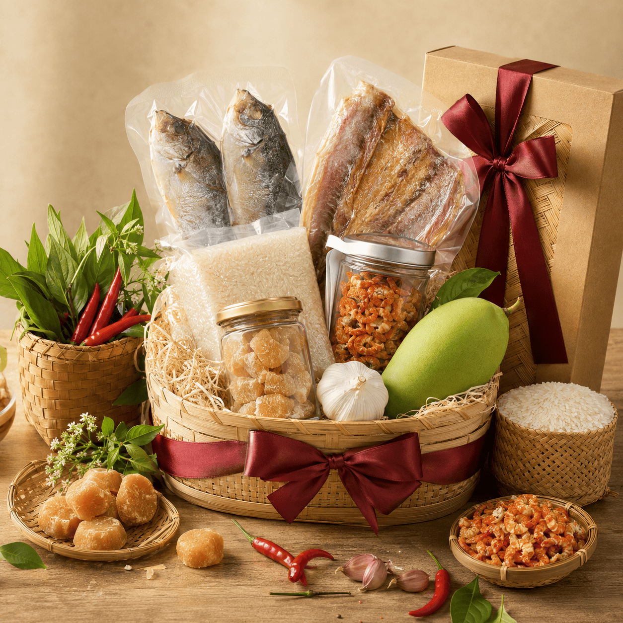 Những set quà đặc sản An Giang được lựa chọn và đóng gói chỉn chu, thích hợp dành tặng người thân, bạn bè, khách hàng và đối tác.