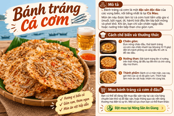 Bánh Tráng Cá Cơm Giòn Rụm, Đậm Vị Đặc Sản Miền Biển