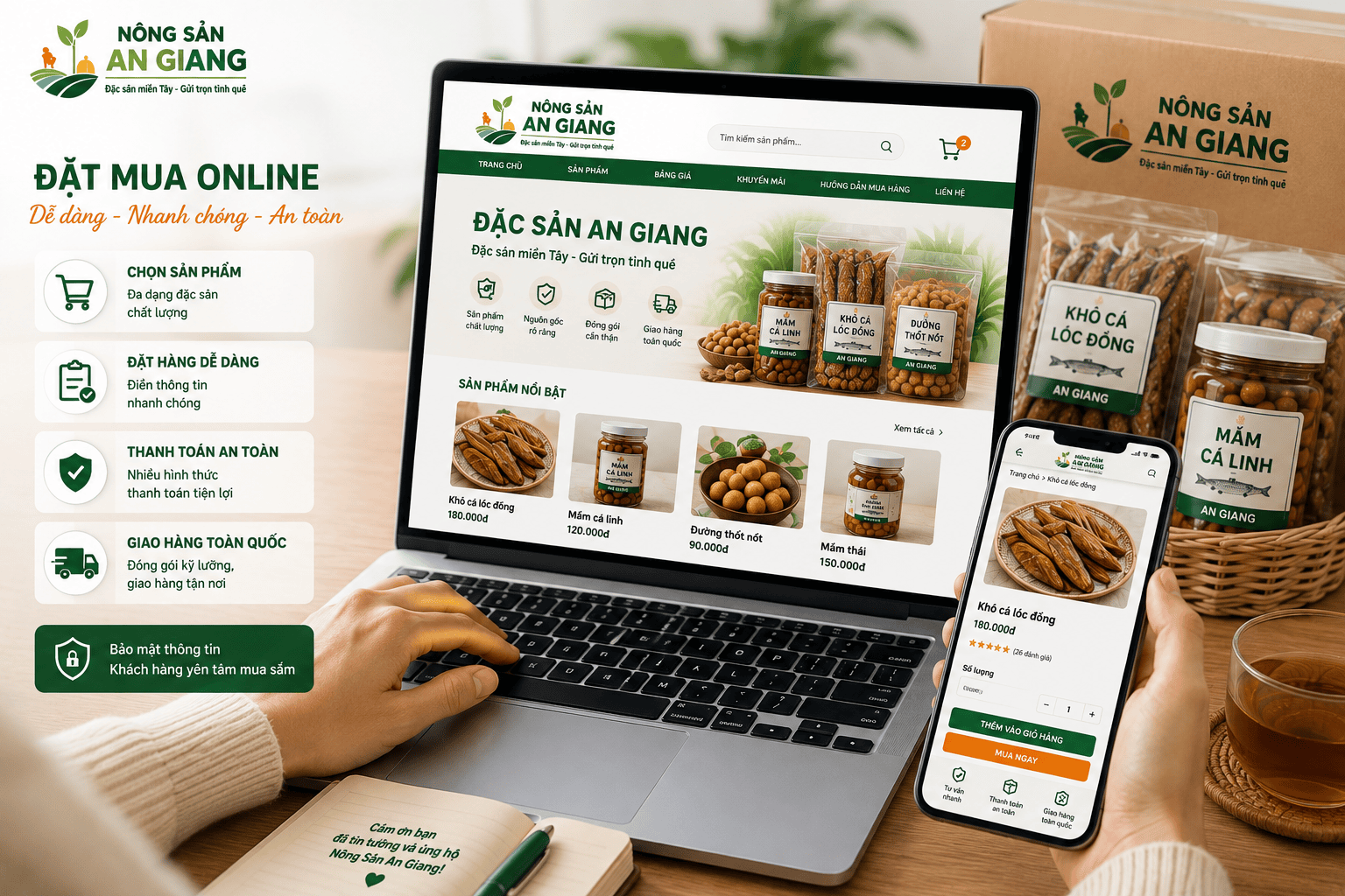 Đăng ký mua đặc sản An Giang chính gốc, thuận tiện giao hàng toàn quốc 4 Khách hàng mua đặc sản An Giang online