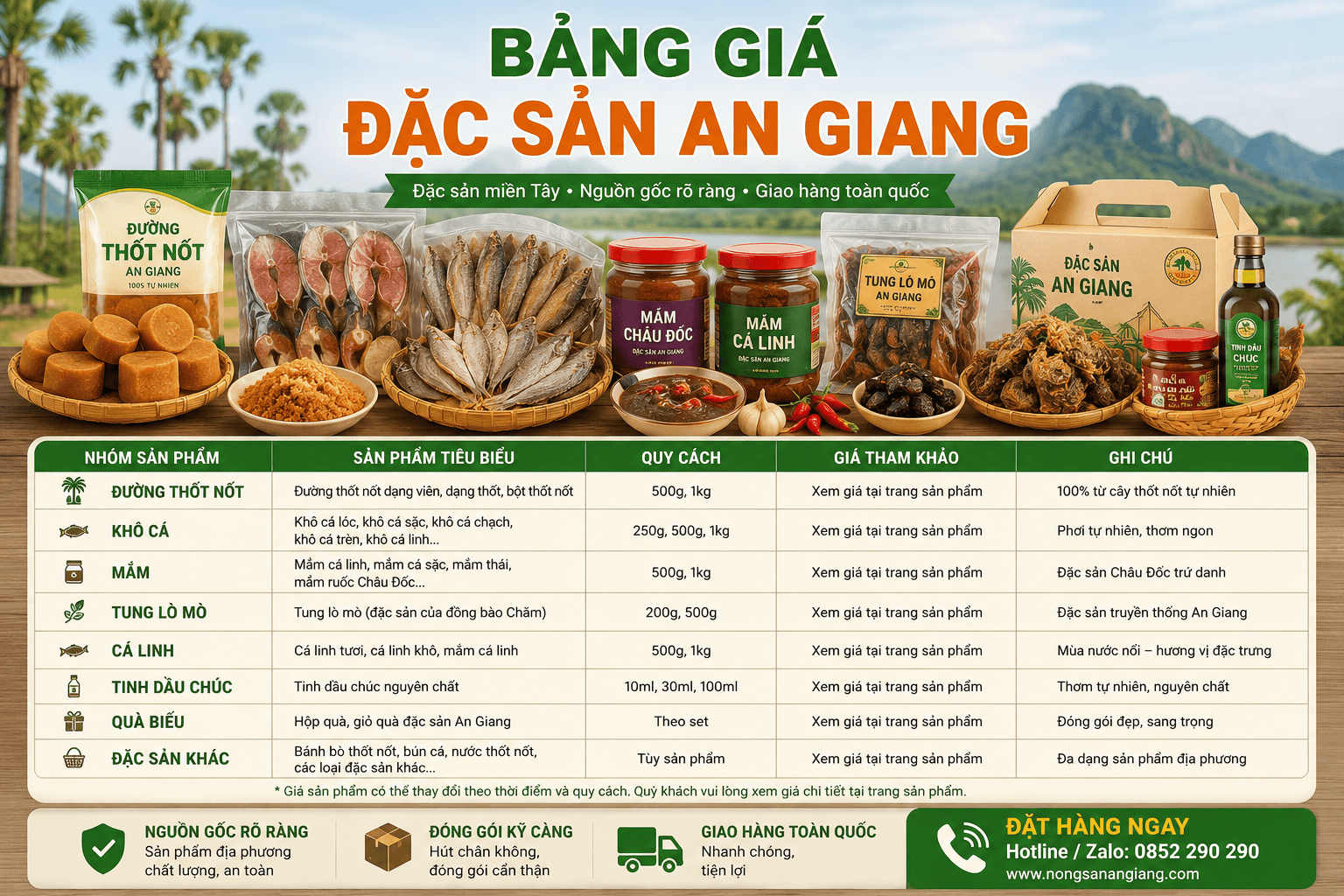 Bảng Giá Đặc Sản An Giang – Xem Giá Và Chọn Sản Phẩm Phù Hợp 1 Bảng giá đặc sản An Giang với nhiều sản phẩm địa phương