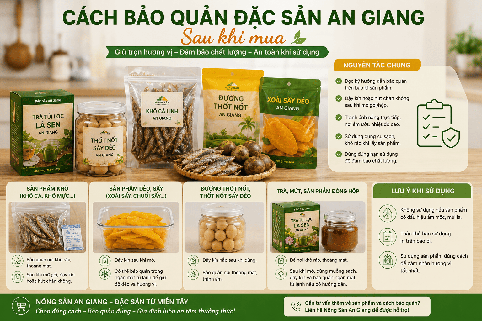 Cách bảo quản đặc sản An Giang sau khi mua