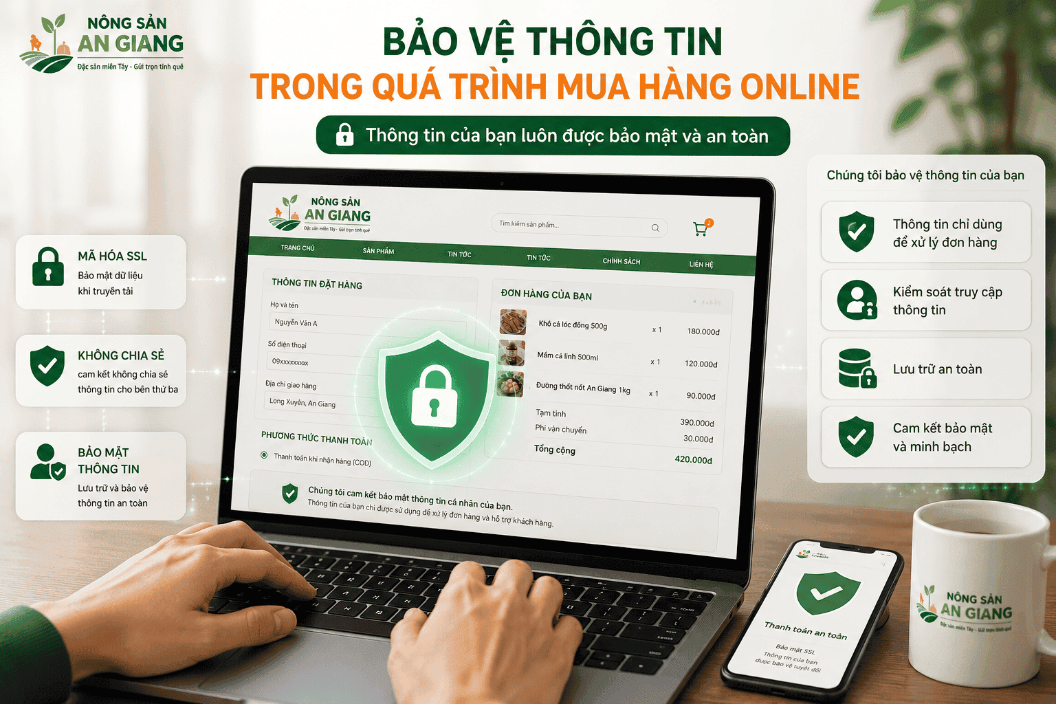 Bảo vệ thông tin trong quá trình mua hàng online
