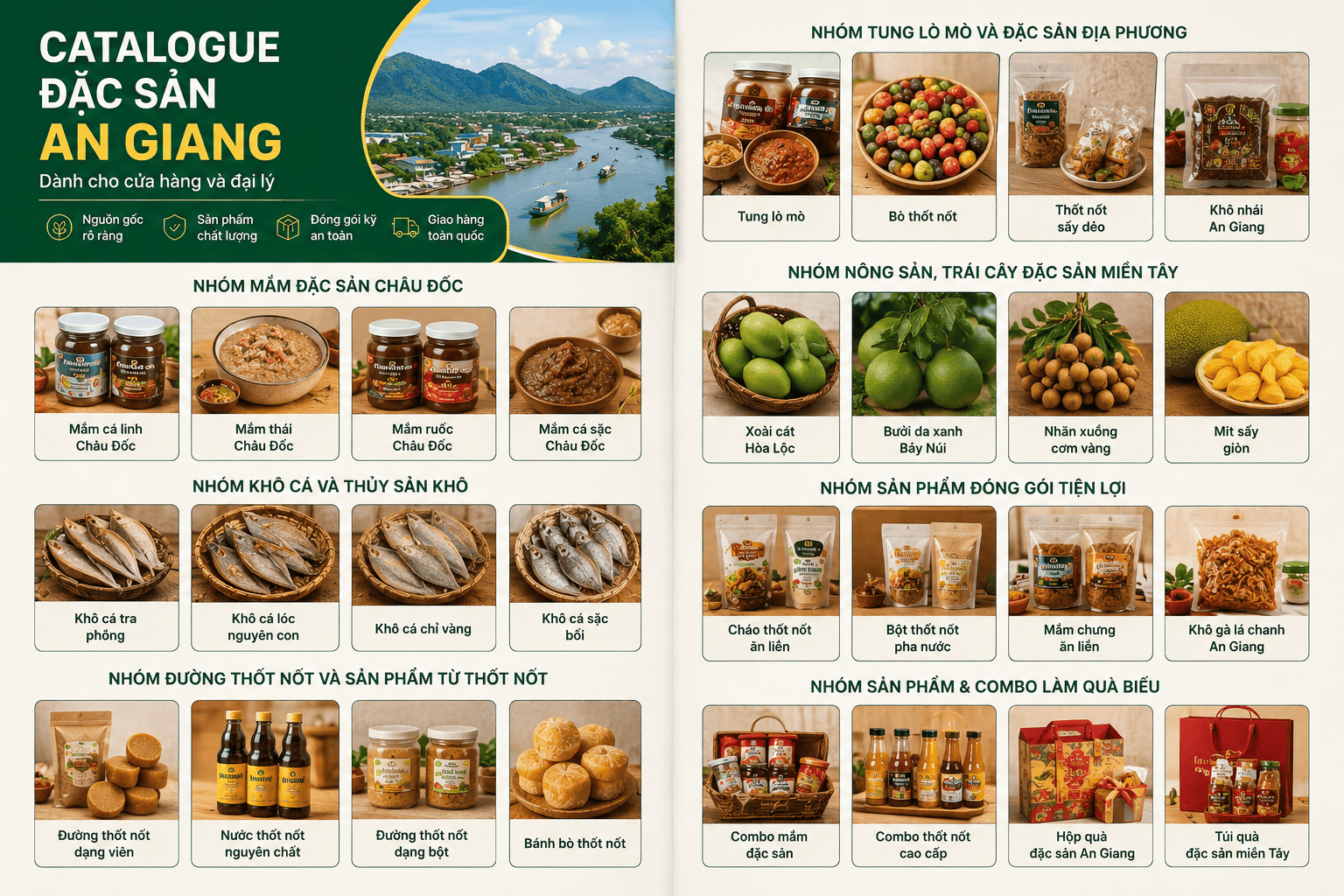 Catalogue đặc sản An Giang dành cho cửa hàng, đại lý và đối tác 7 Các nhóm đặc sản An Giang trong catalogue