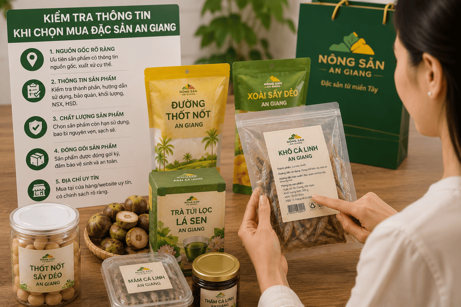 Kiểm tra thông tin khi chọn mua đặc sản An Giang