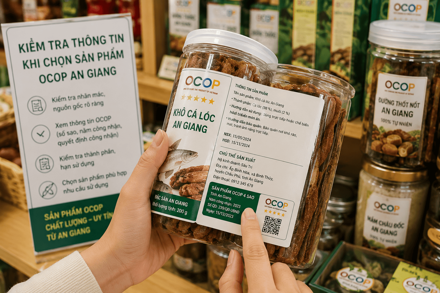 Sản phẩm OCOP An Giang – Đặc sản địa phương chọn lọc, thuận tiện mua online 8 Kiểm tra thông tin khi chọn sản phẩm OCOP An Giang