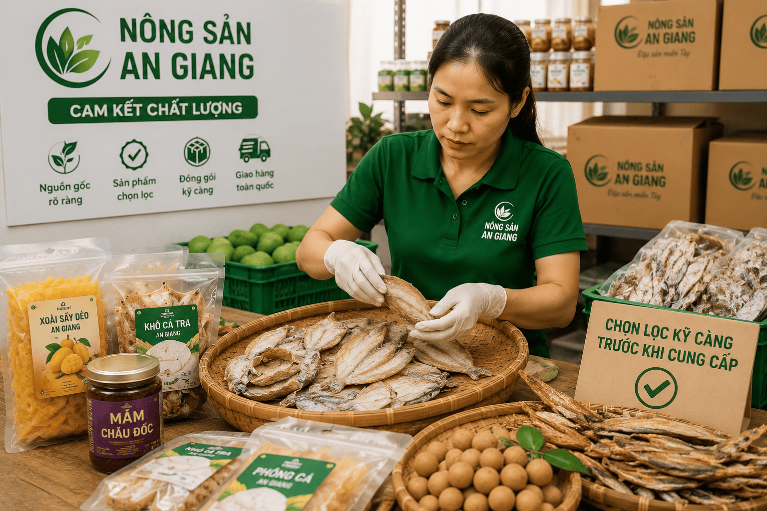 Cam Kết Chất Lượng Nông Sản Tại Nông Sản An Giang 2 Đặc sản An Giang được chọn lọc trước khi cung cấp