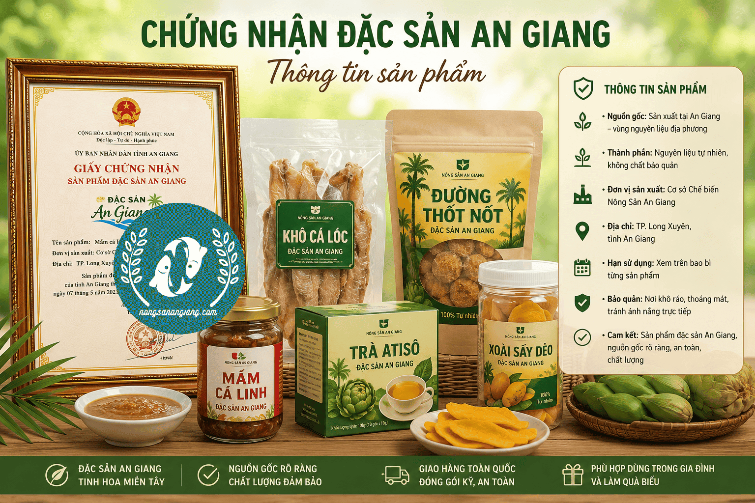 Chứng nhận đặc sản An Giang và thông tin sản phẩm