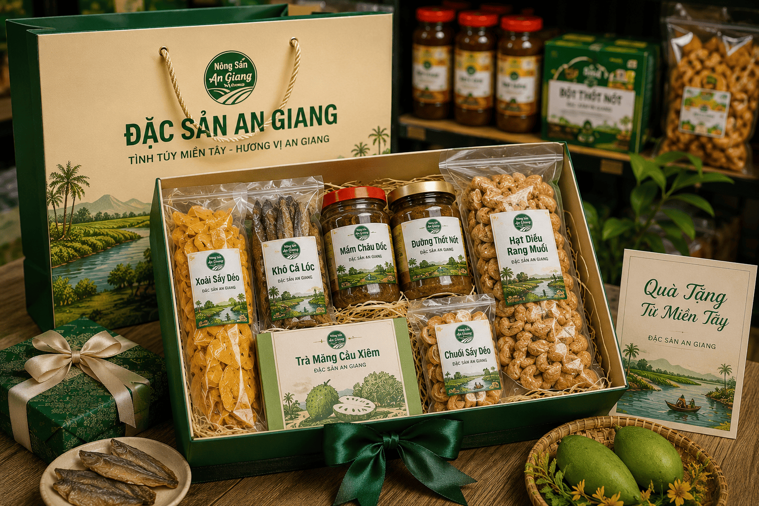 Đặc sản An Giang đóng gói phù hợp làm quà biếu