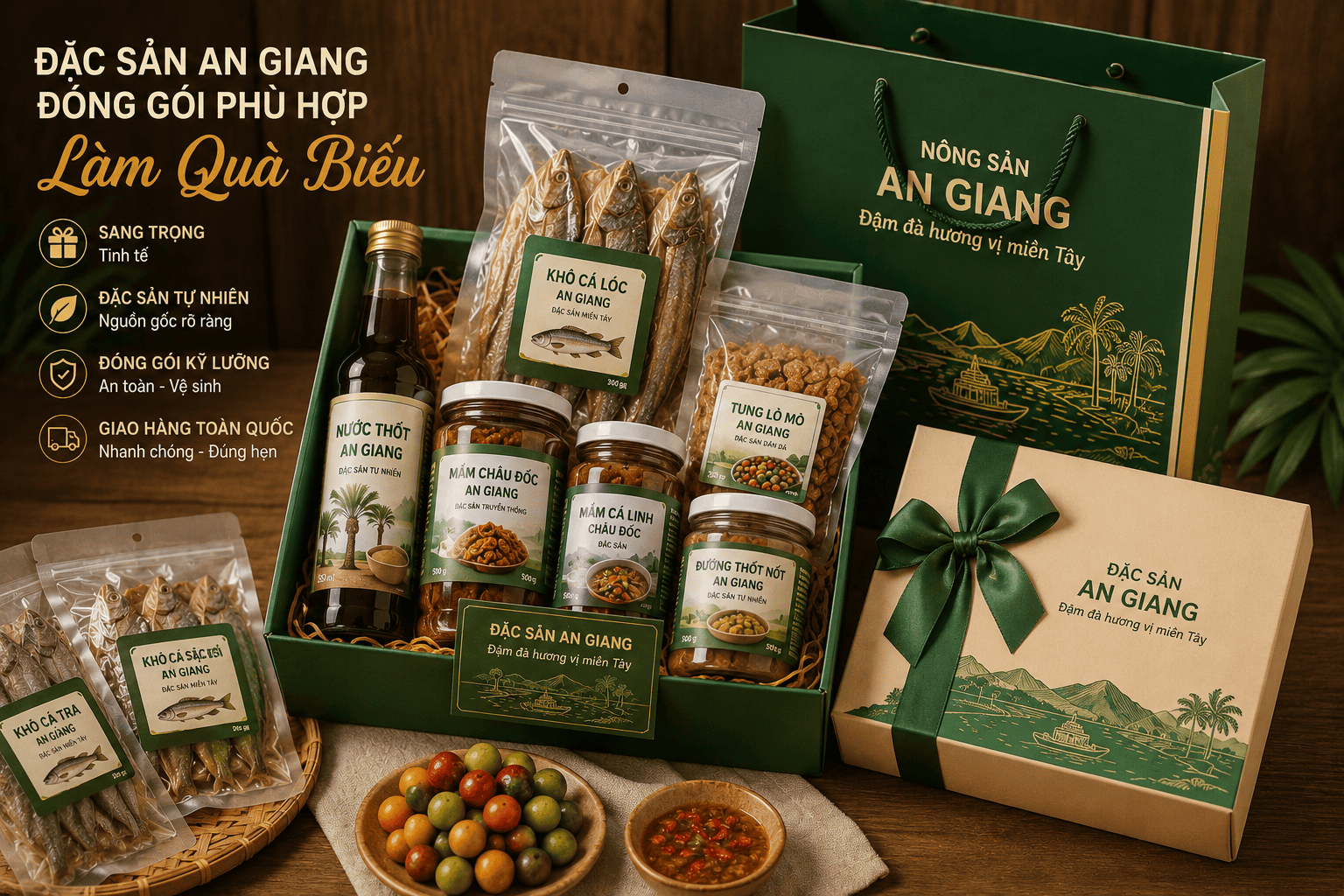 Catalogue đặc sản An Giang dành cho cửa hàng, đại lý và đối tác 5 Đặc sản An Giang đóng gói phù hợp làm quà biếu