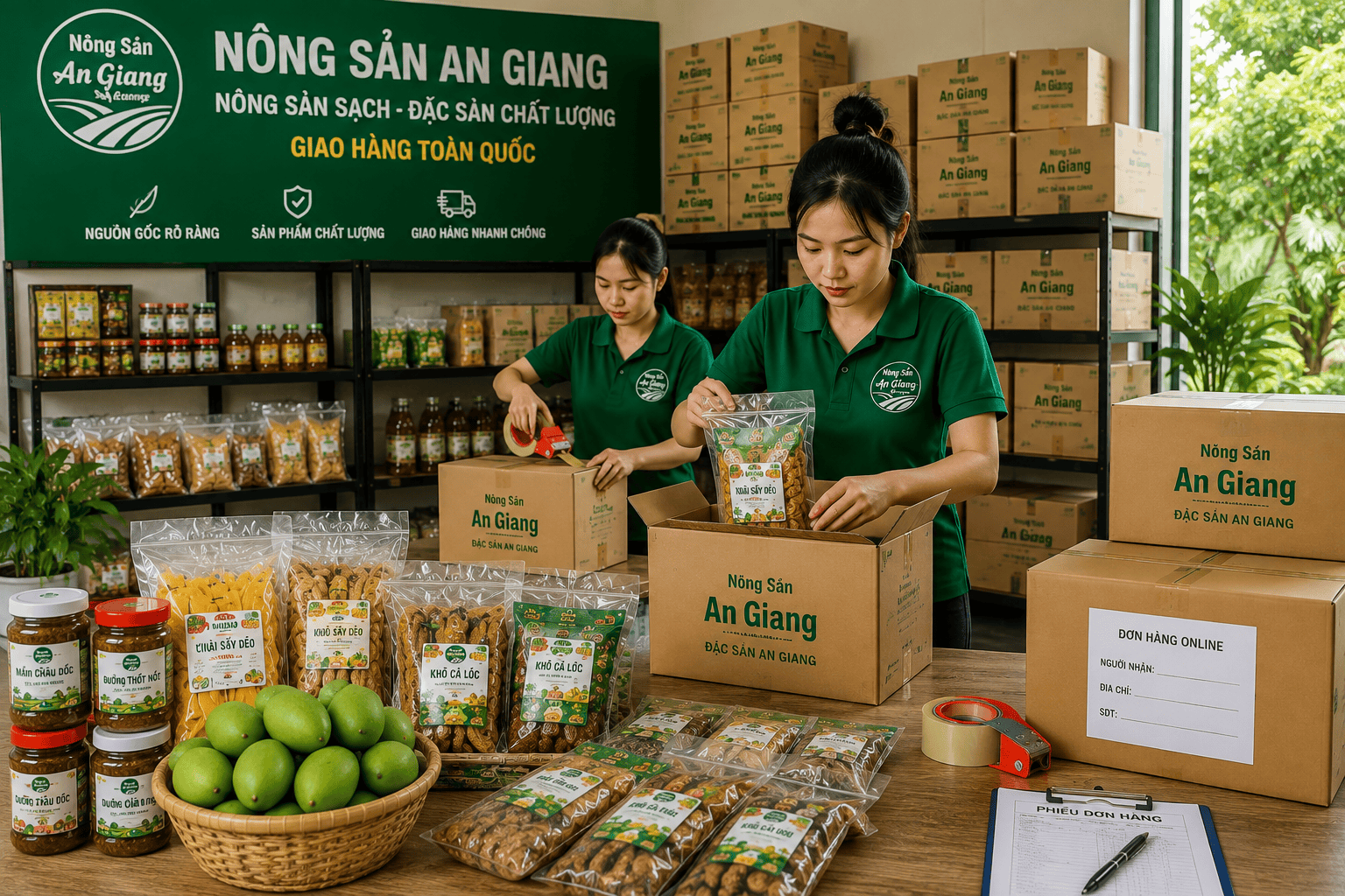Kho hàng Nông Sản An Giang – Nơi tập trung đặc sản địa phương thuận tiện đặt mua 6 Nông sản An Giang được chuẩn bị cho khách đặt mua online