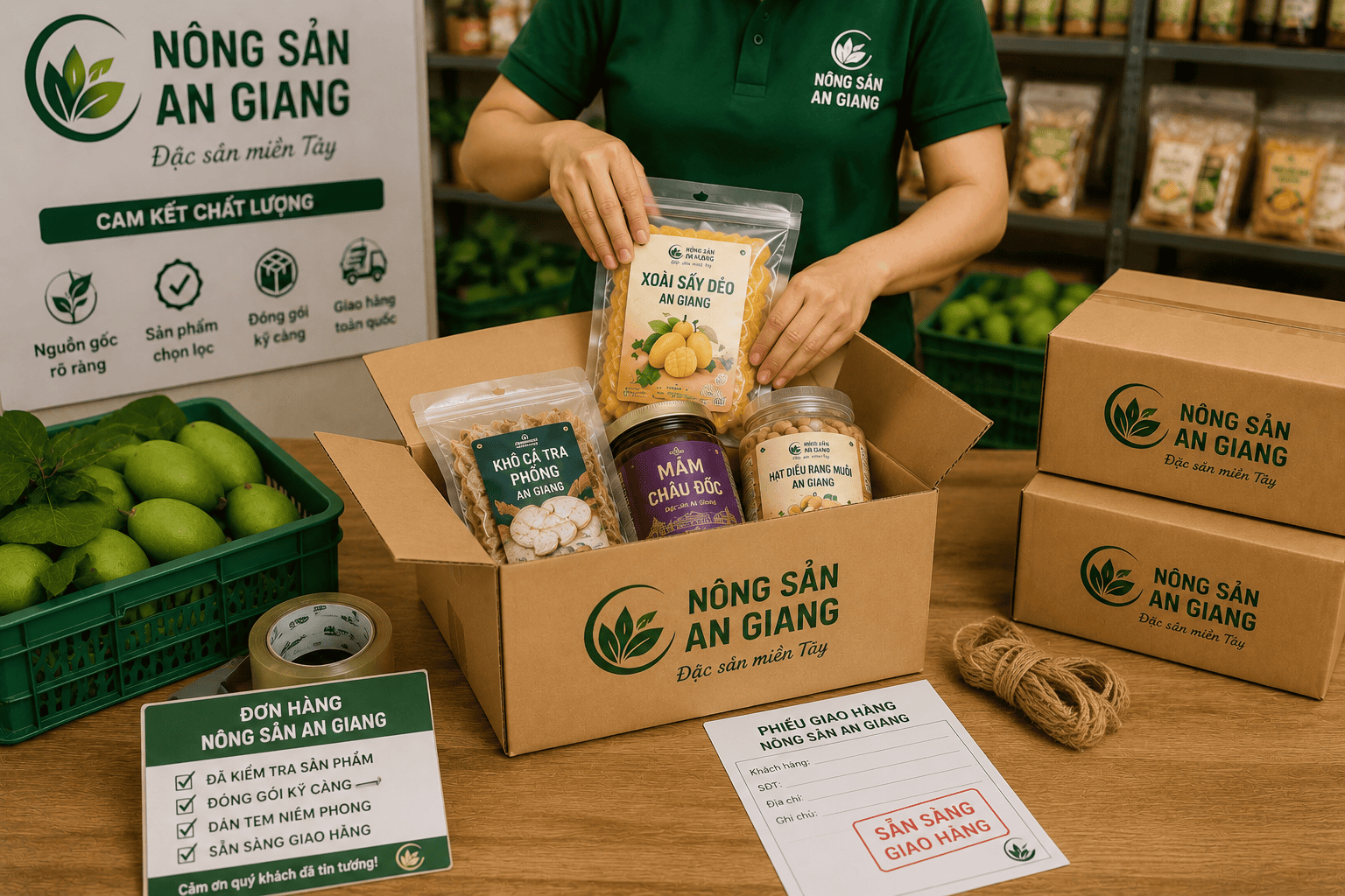 Cam Kết Chất Lượng Nông Sản Tại Nông Sản An Giang 5 Đơn hàng Nông Sản An Giang được đóng gói trước khi giao