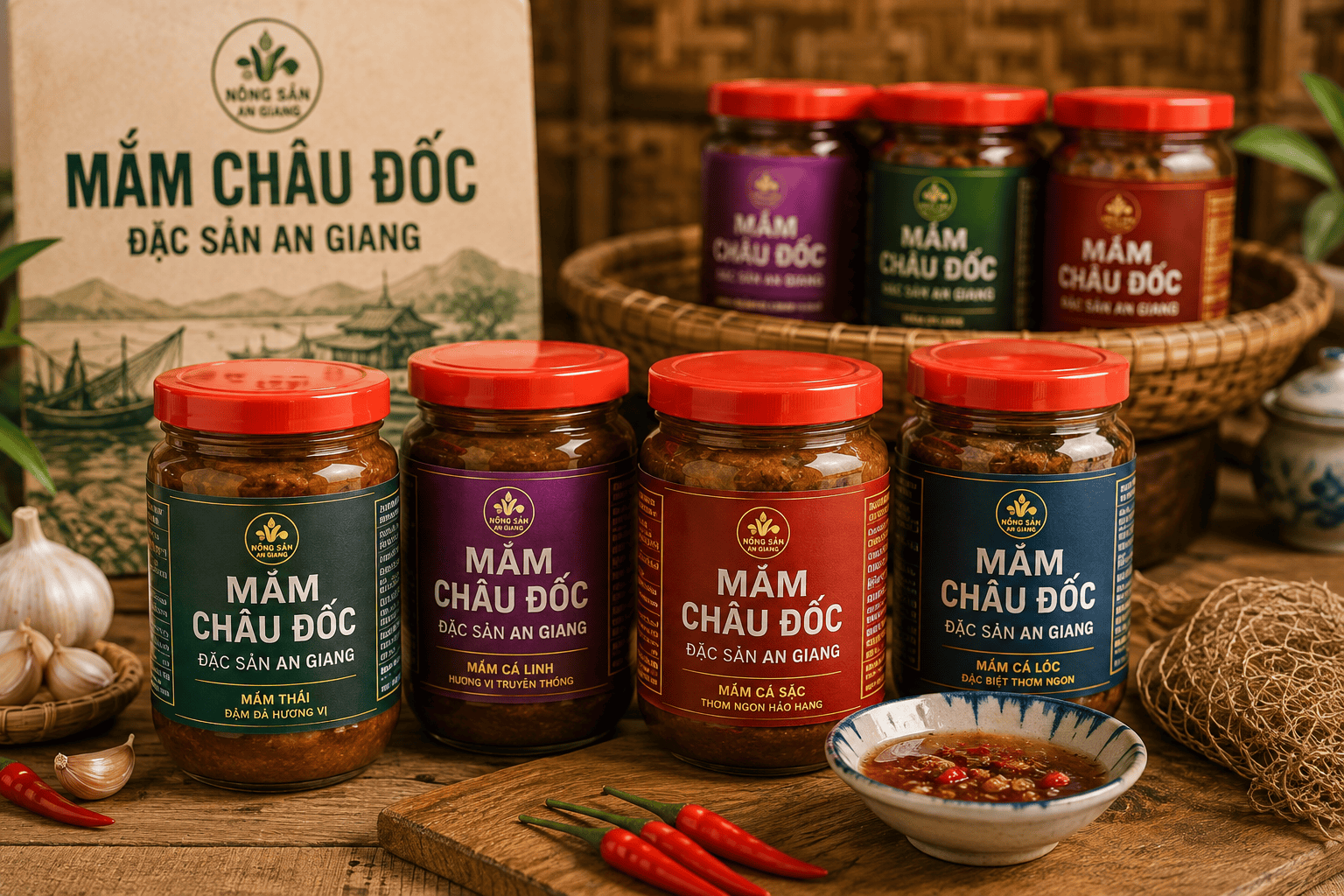 Đặc sản An Giang được đóng gói chuẩn bị giao hàng