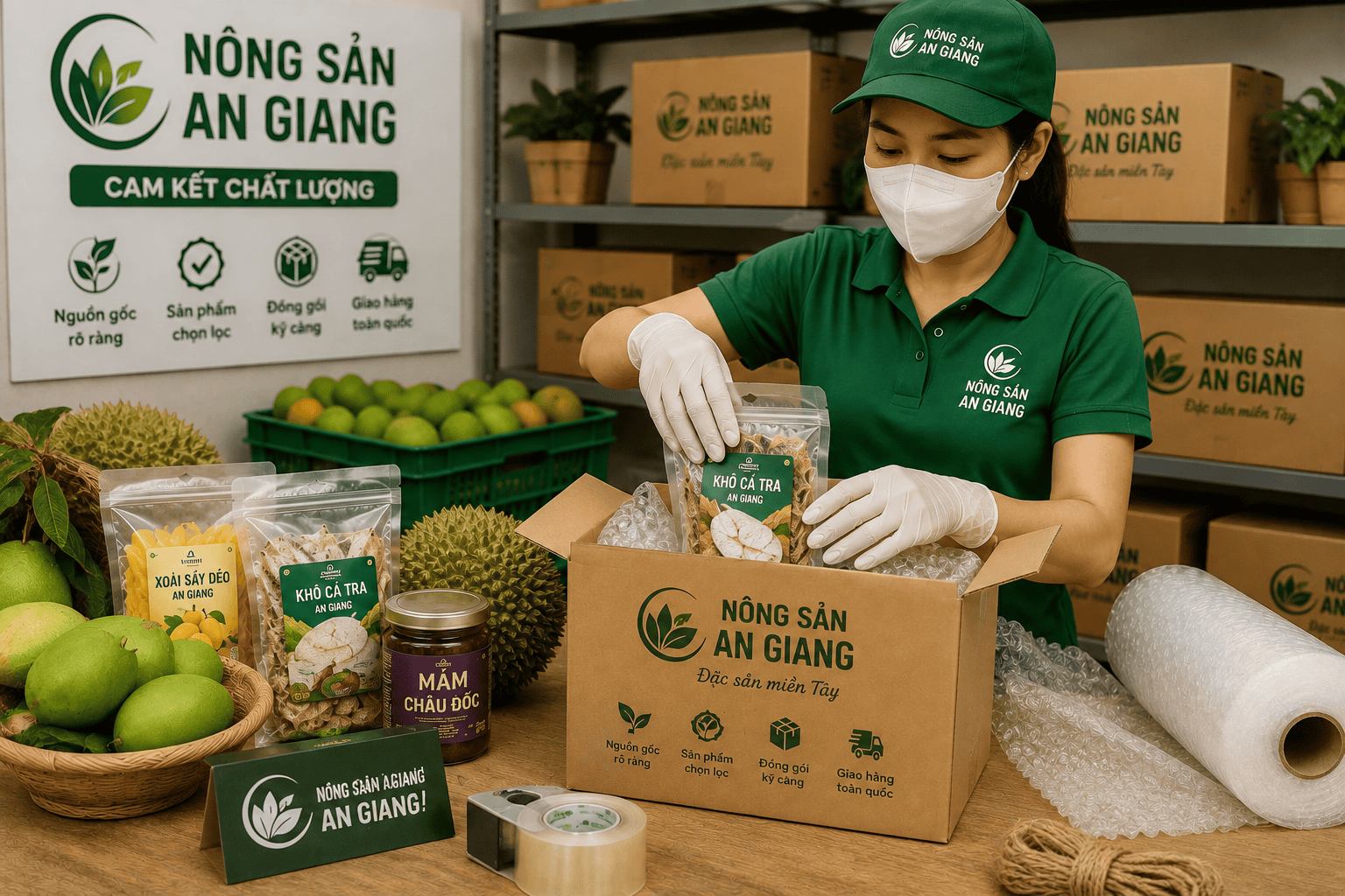 Cam Kết Chất Lượng Nông Sản Tại Nông Sản An Giang 4 Đóng gói nông sản kỹ trước khi giao hàng