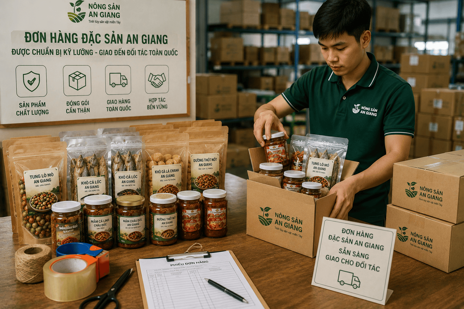 Catalogue đặc sản An Giang dành cho cửa hàng, đại lý và đối tác 3 Đơn hàng đặc sản An Giang được chuẩn bị giao cho đối tác