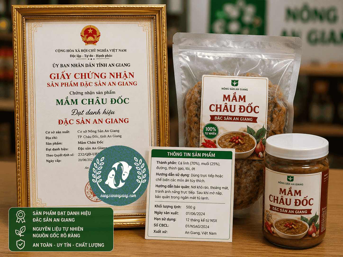 Giấy chứng nhận của sản phẩm đặc sản An Giang