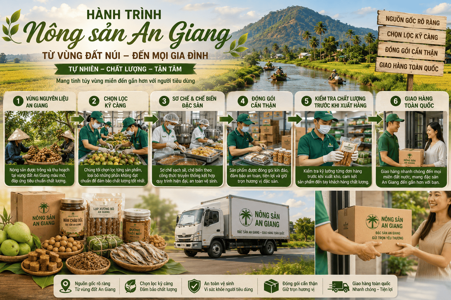 Câu chuyện Nông Sản An Giang – Từ sản vật địa phương đến lựa chọn cho mỗi gia đình 6 Hành trình đưa nông sản An Giang đến người tiêu dùng