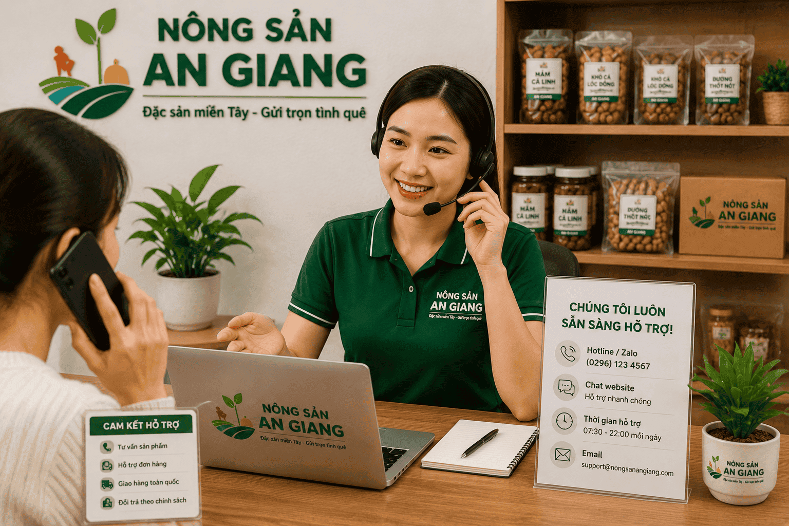 Hỗ trợ khách hàng tại Nông Sản An Giang