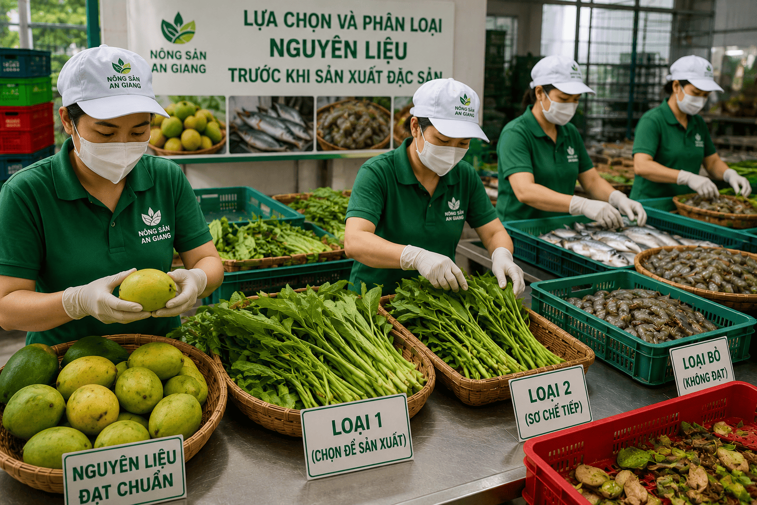 Quy trình sản xuất đặc sản An Giang: Từ nguyên liệu đến sản phẩm hoàn thiện 4 Lựa chọn và phân loại nguyên liệu trước khi sản xuất đặc sản