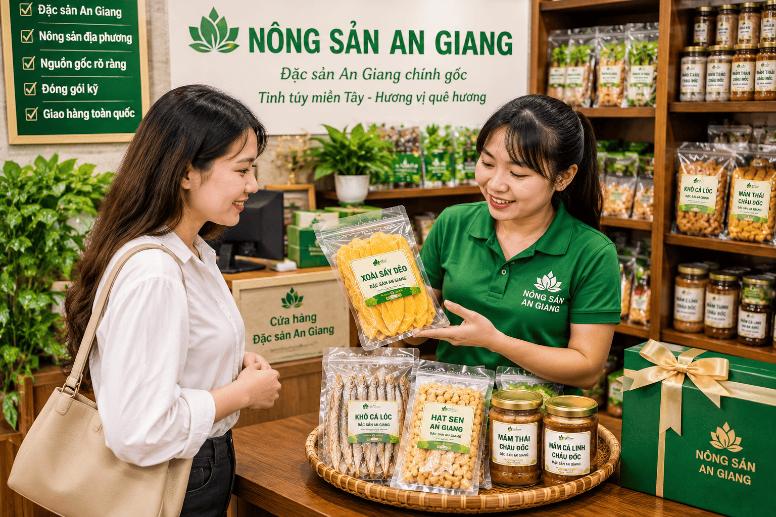 Cửa Hàng Đặc Sản An Giang – Đặc Sản Địa Phương Chọn Lọc, Dễ Đặt Mua 2 Khách hàng tìm mua đặc sản An Giang tại cửa hàng