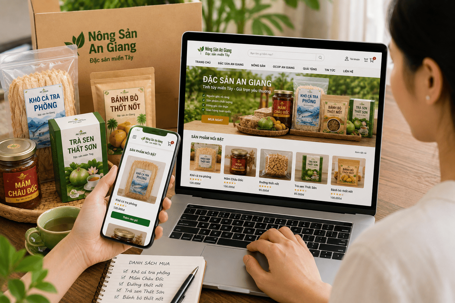 Hỏi đáp mua đặc sản An Giang: Những điều cần biết trước khi đặt mua 1 Khách hàng tìm mua đặc sản An Giang online