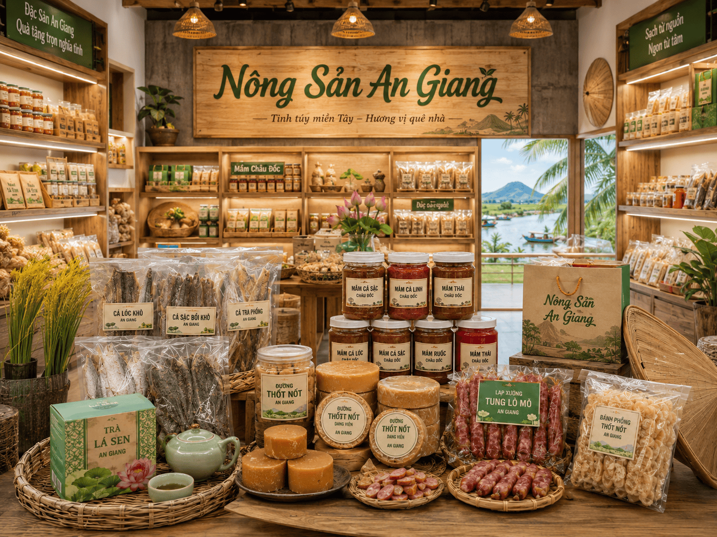 Giới thiệu Nông Sản An Giang – Đặc sản miền Tây gần gũi trong từng sản phẩm 1 Không gian giới thiệu sản phẩm của Nông Sản An Giang