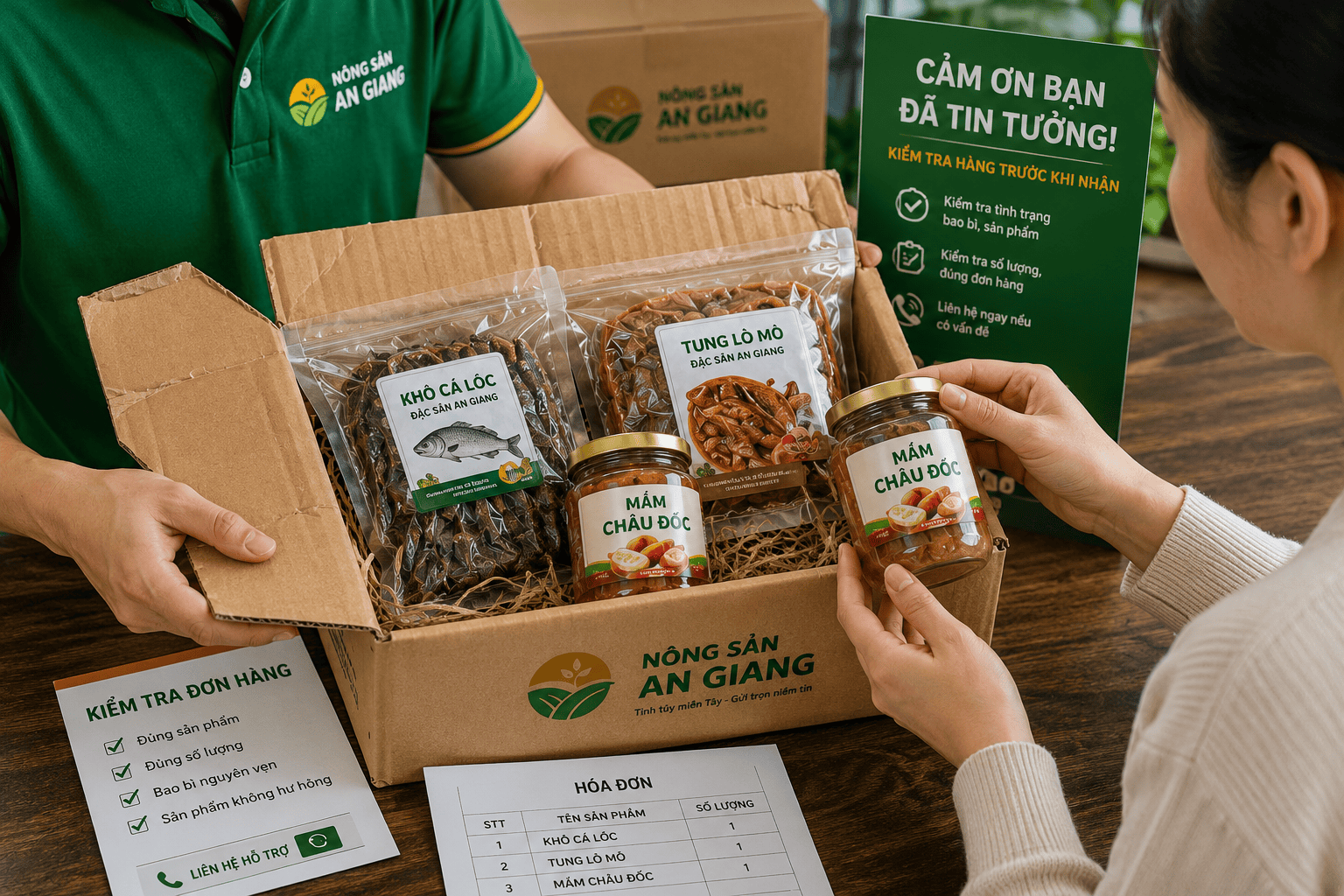 Chính sách đổi trả đặc sản tại Nông Sản An Giang 7 Kiểm tra tình trạng đơn hàng đặc sản khi nhận